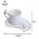 Xicara 90ml Café Porcelana Cute Birds Branco Design Plate